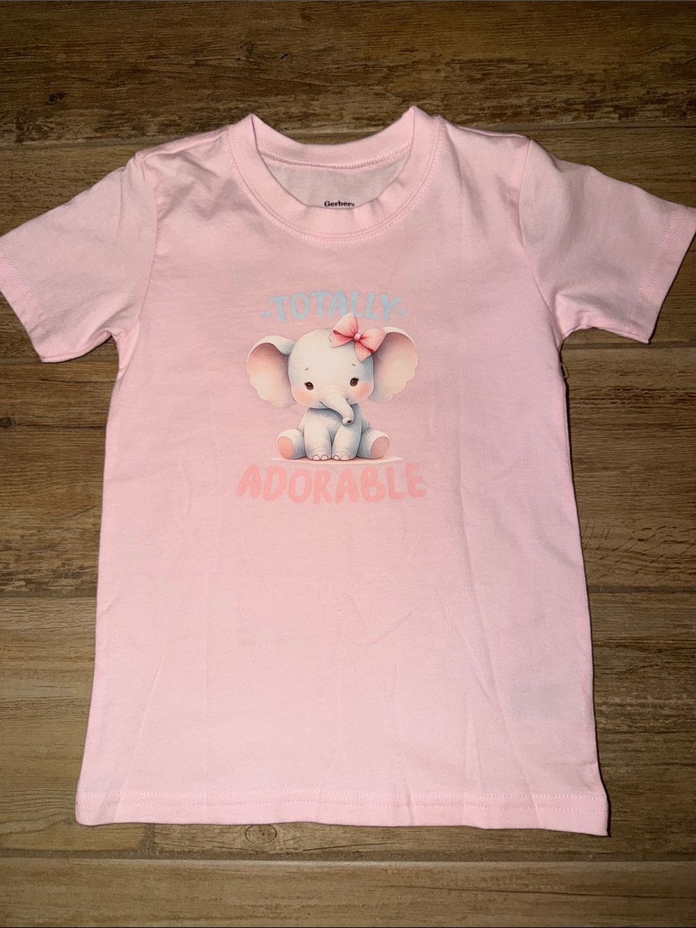 Gerber Pink Short-Sleeve Tee with Elephant Graphic